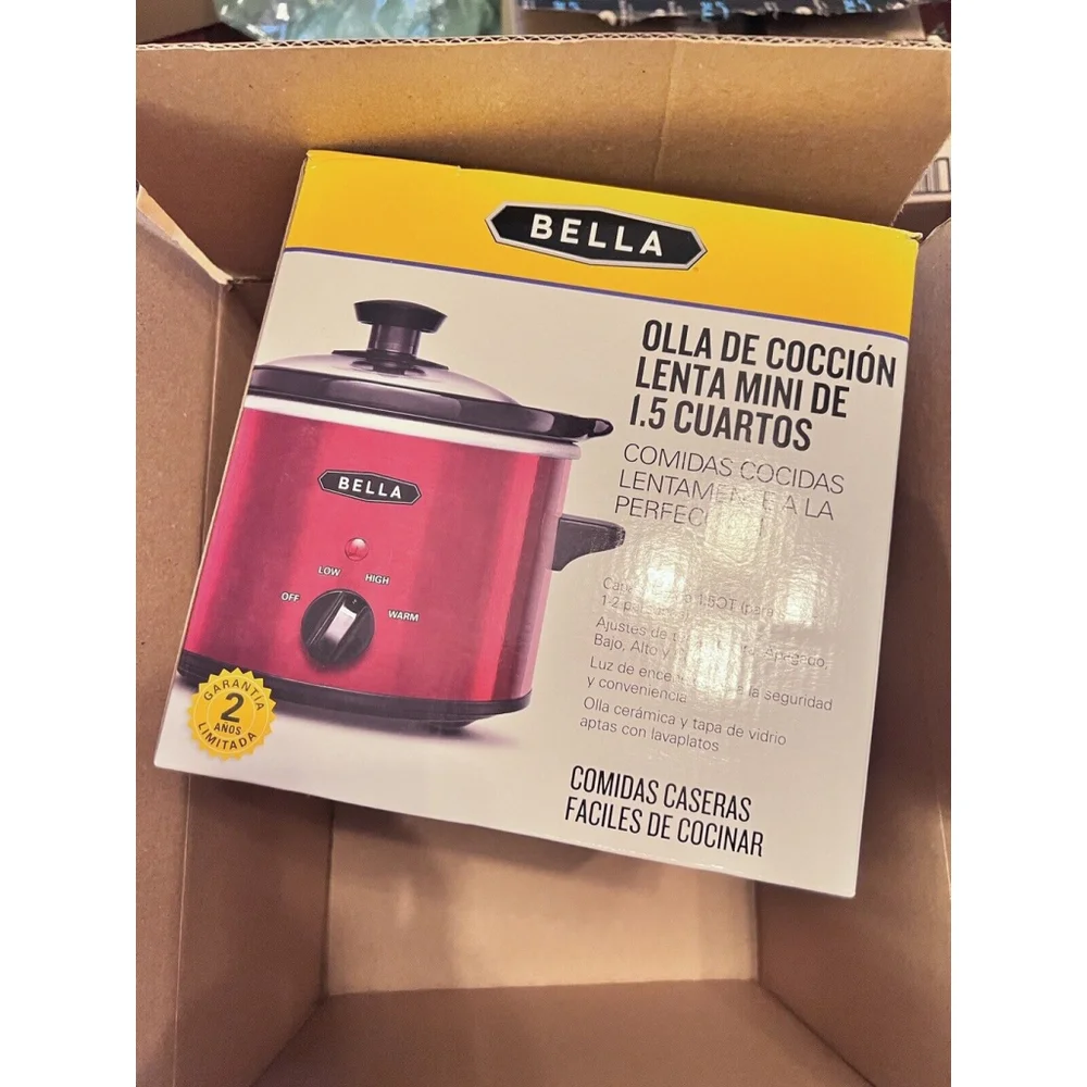 1.5 QT Bella PLAID Slow Cooker (new without barcode) UNIQUE COLOR